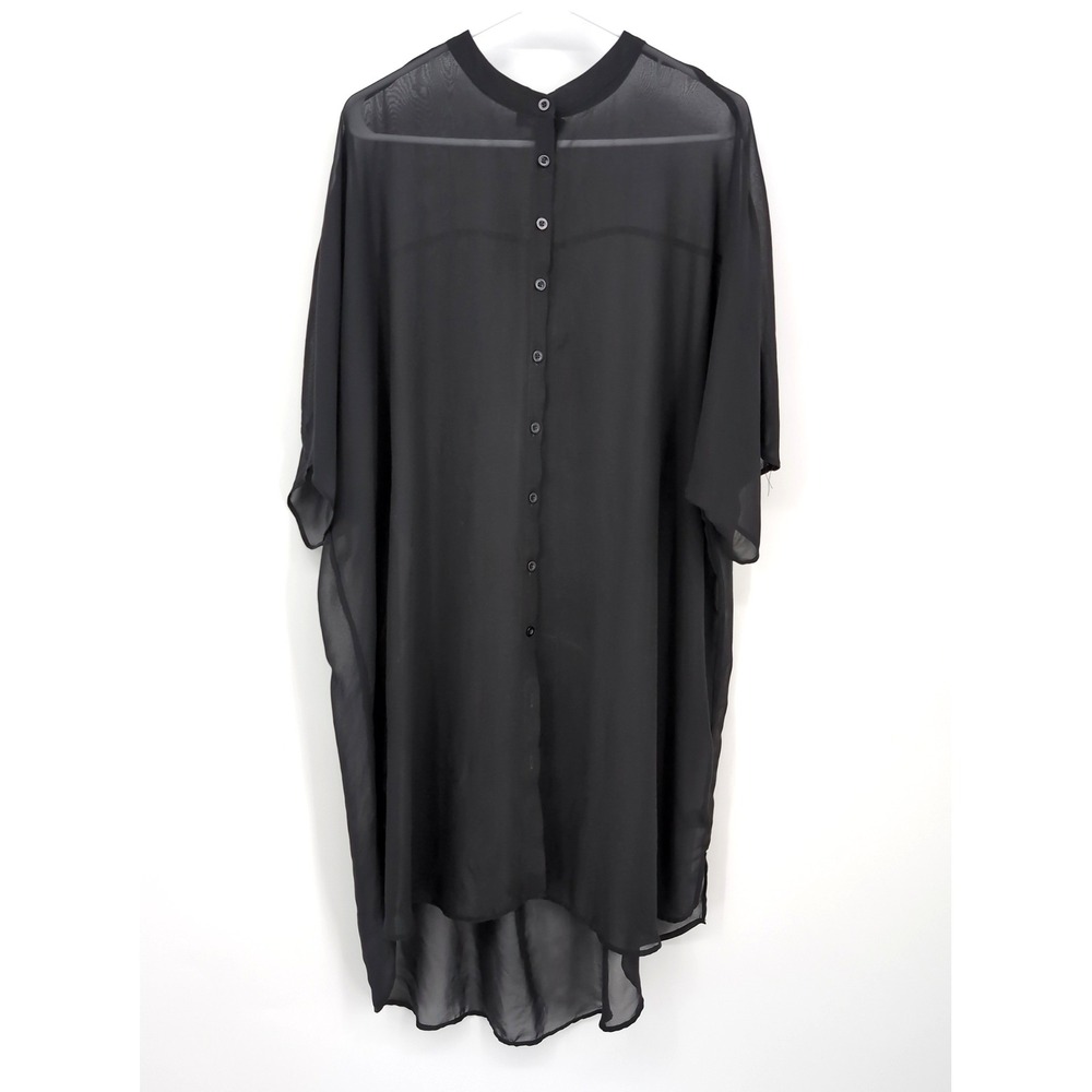 Torrid Kimono Cardigan Black Sheer Button Up Women's Size 0